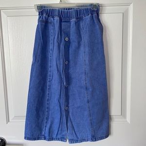 SHEIN midi blue Jean skirt